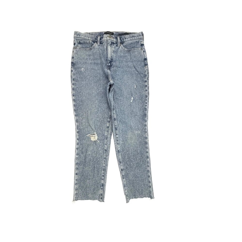 Banana Republic Jeans Women 30 Blue High Rise Slim Distressed Raw Hem